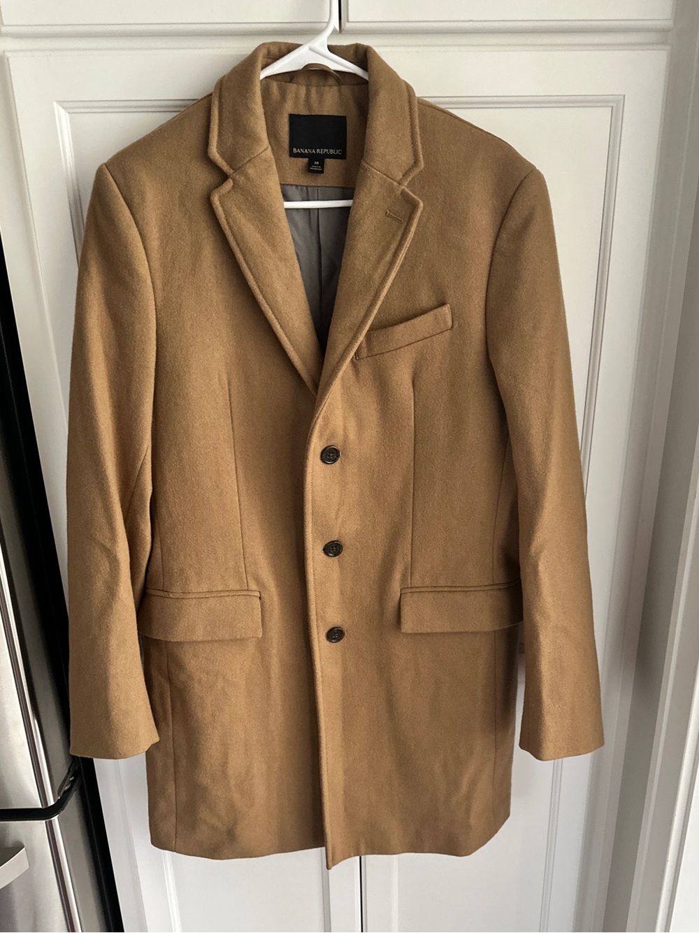 Banana Republic Men's Camel Wool Mix Coat Size M - Picture 9 of 12